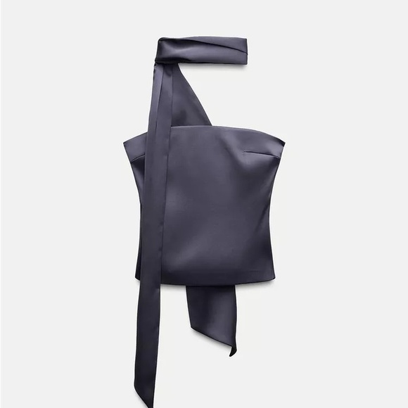 SATIN FOULARD TOP - Picture 3 of 4